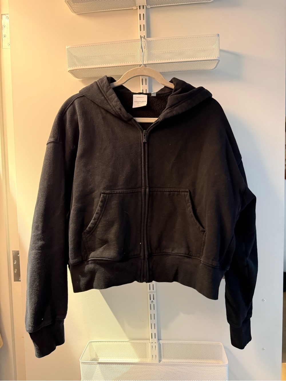 Aritzia Black Sweatfleece Boyfriend Hoodie